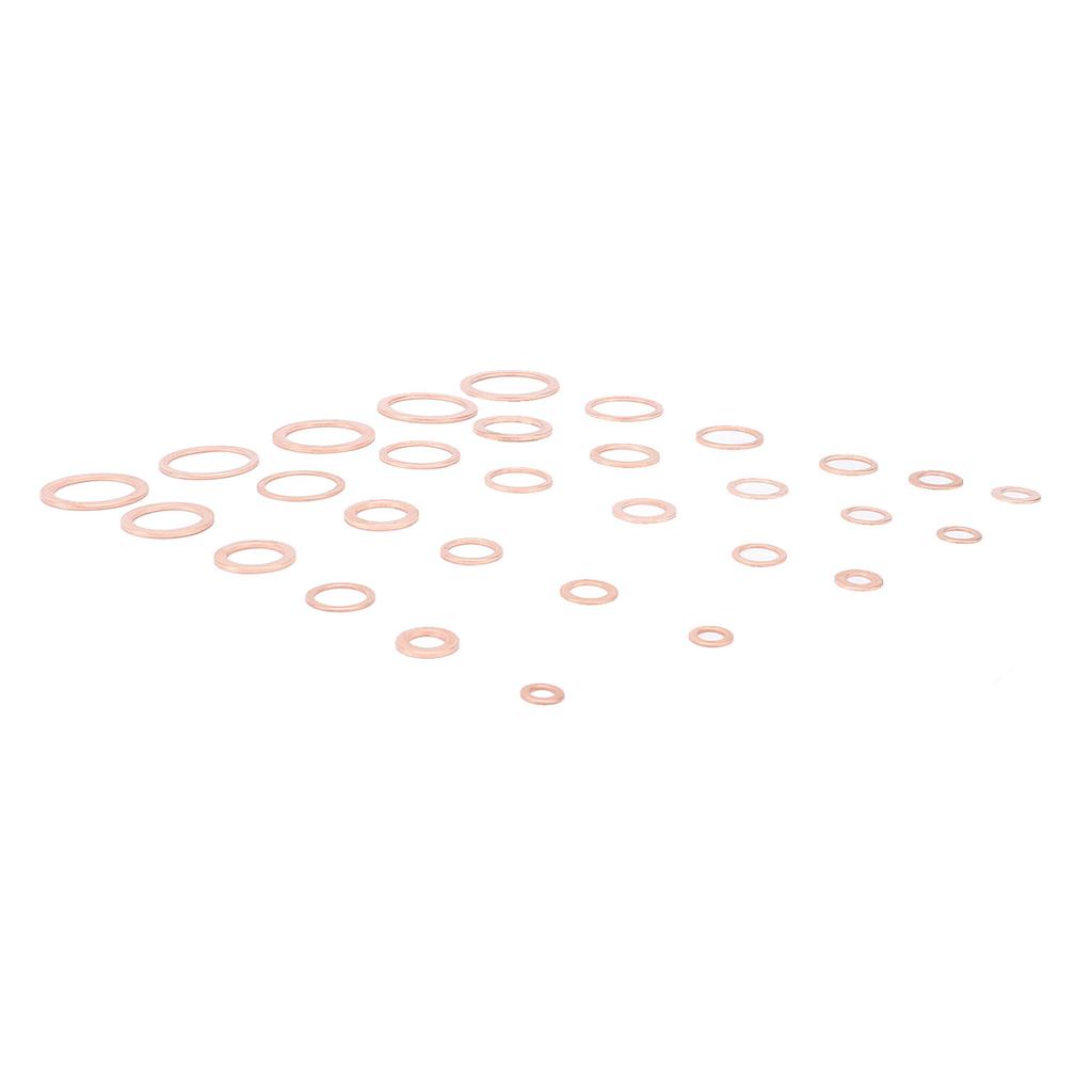 568pcs Crush Washers Assortment Kit Brass IMPA813080 M5 M6 M8 M10 M12 M14 Metric Oil Drain Plug Gasket Seal Kit for