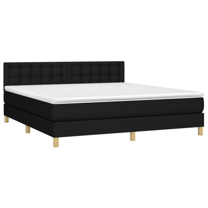 VidaXL Divan Bed with Mattress Black 160x200 Cm Fabric - Model 3140947