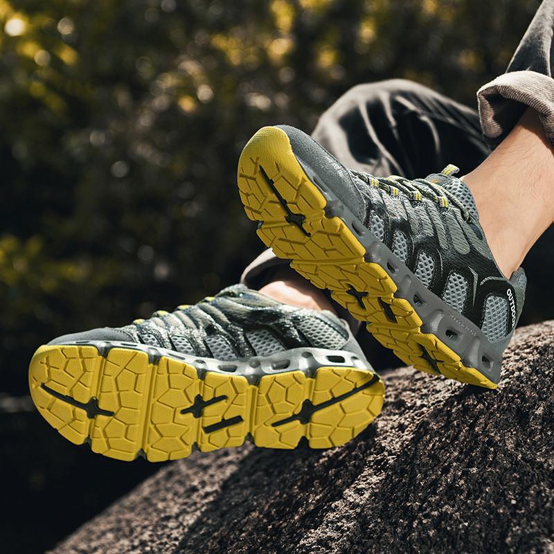 Весенняя уличная дышащая сетка для вейдинга, легкая обувь для ходьбы по ручьям, нескользящая обувь для хайкинга и пешего туризма, мужская