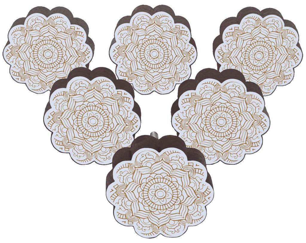 IBA Indianbeautifulart Коричневые ручки с гравировкой Набор из 10 деревянных дверных ручек для шкафа Ящик