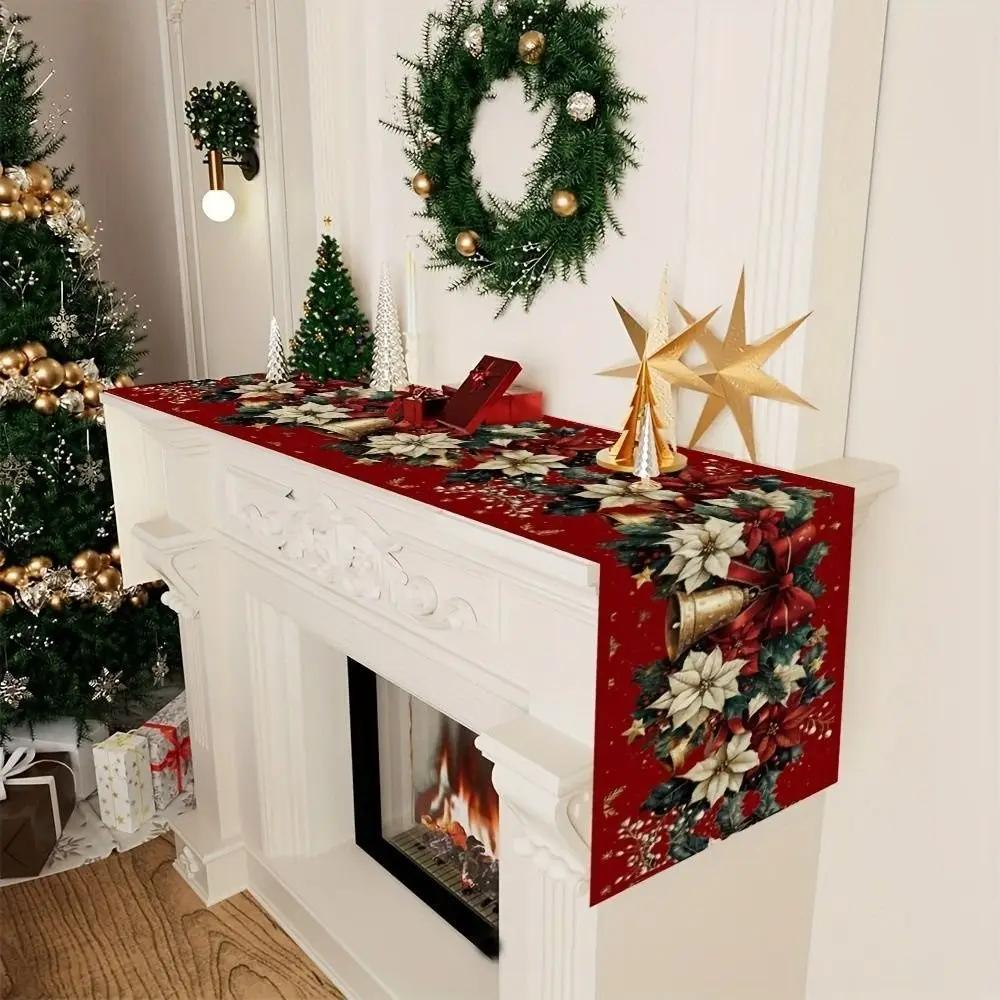 Новый год Рождество Скатерть-дорожка Снеговик Олень Рождественский флажок-скатерть Navidad Подарок Санта-Клаус Рождественская скатерть Домашний декор