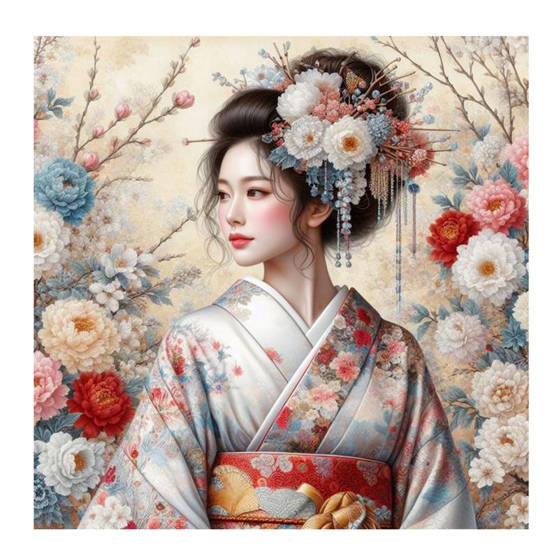 Наборы для алмазной живописи, вышивка крестом, японская женщина, 5D, сделай сам, алмазная вышивка, портрет, стразы, полная мозаика, декор для дома