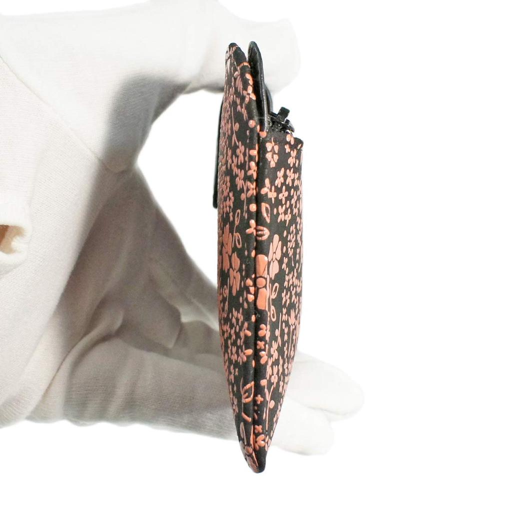 Inden Long Wallet Bundle L Тонкая оленья кожа черного цвета с розовым лаком American Blue Pattern [Indenya] 2107-51-166