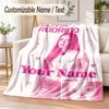 Olivia Rodrigo Custom Name Flannel Throw Blanket Soft Warm for Sofa Bed Indoor Home Use