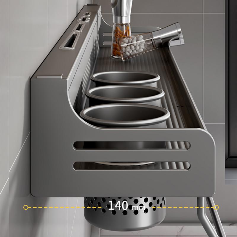 Kitchen Organizer Shelf Wall Mounted Spice Rack Seasoning Holder Dishcloth Towel Rack Knife Spoon Fork Shovel Storage Shelves