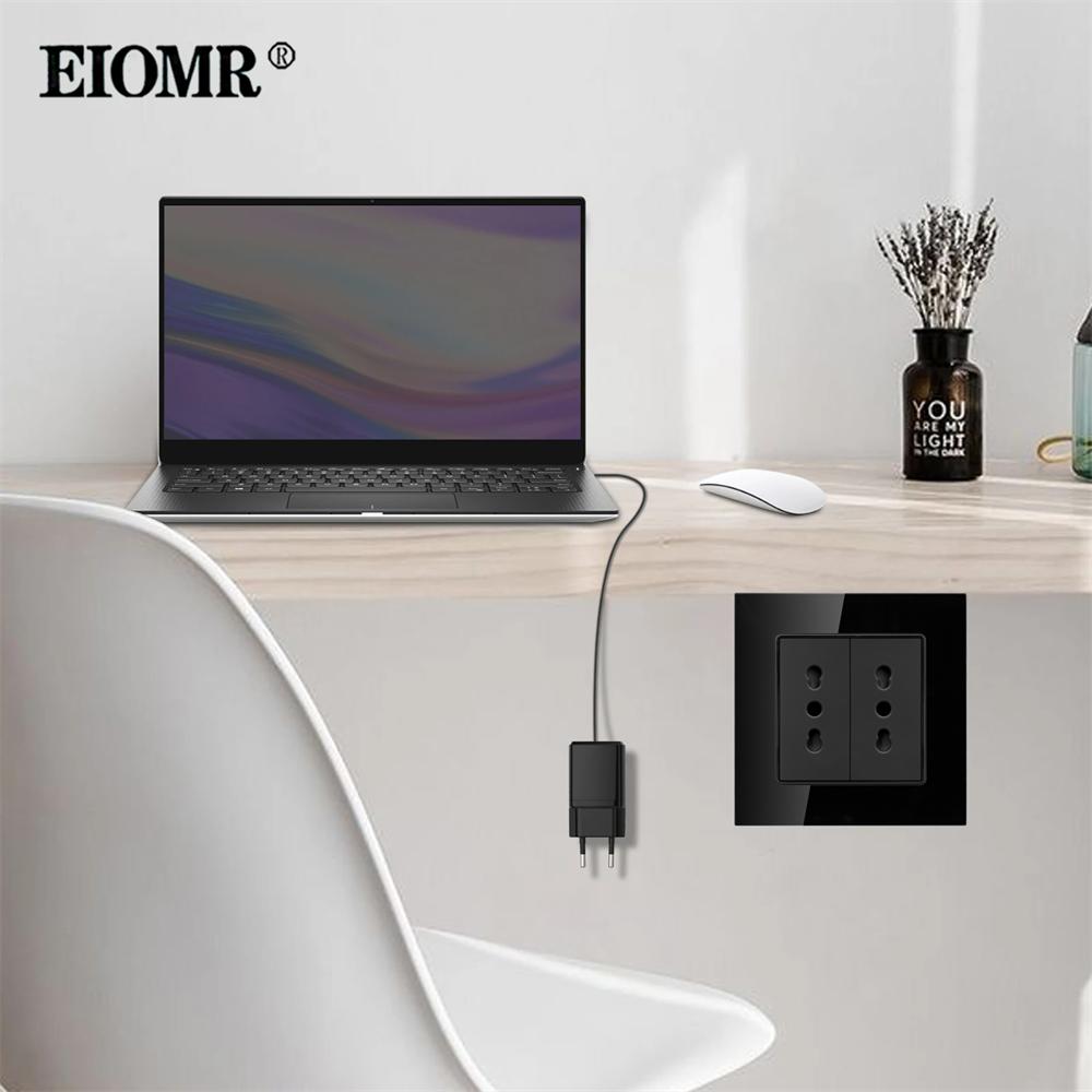 EIOMR Стандартная розетка Италия Чили, Панель из поликарбоната 86 мм*86 мм, Панель из кристального стекла, Итальянская розетка для ремонта дома