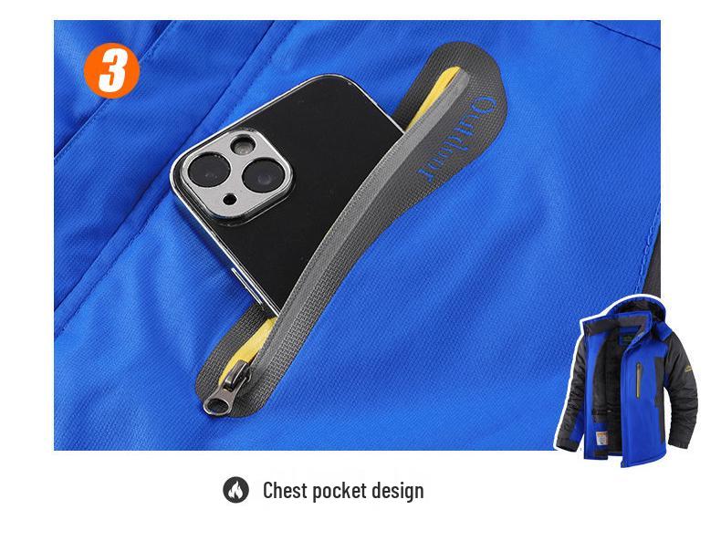 Мужская водонепроницаемая ветрозащитная утепленная куртка с подкладкой из искусственного меха для улицы - Теплый хлопковый стеганый пальто для осени и зимы