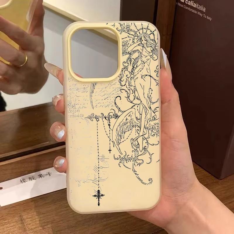 Чехол-накладка в готическом стиле с рисунком ангела и креста для Xiaomi Redmi Note 14 13 12 11 Pro 4G 5G 15C 13C 14C 12C 10 9 9A 9C
