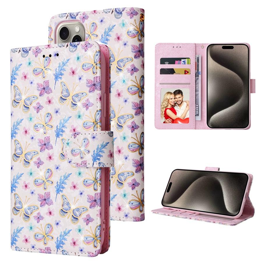 Роскошный тисненый цветочный браслет чехол для телефона iPhone 16 15 14 13 12 11 Samsung S25 S24 S23 A16 A15 A14 A56 A55 RFID блокирующий держатель для карт кошелек