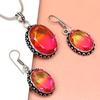 Tourmaline Set Gemstone Gift Wedding Party Bi-Color Pendant,Earring,Ring