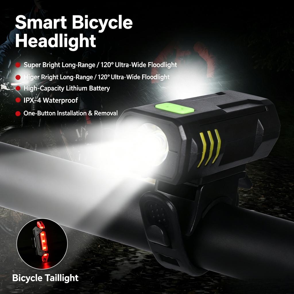 USB Rechargeable Bike Headlight Waterproof Bright LED Bicycle Flashlight High Lumen Cycling Safety Strobe Warning Light 7