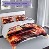 3PC Custom Name Firefighter's Brave Heart Bedding Set Duvet Cover Closure Includes 1 Duvet Cover & 2 Pillowcases for Bedroom
