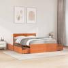VidaXL Bed with Drawers/mattress Wax Brown 140x190 Cm Solid Pine Wood, Bedroom Furniture, Wooden Bed, Bed with 3281912