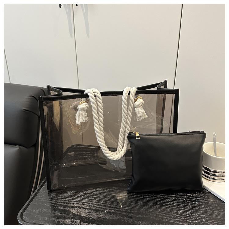 ПВХ мать и ребенок прозрачная простая летняя новая модная большая вместимость тоут подмышечная на плечо сумка