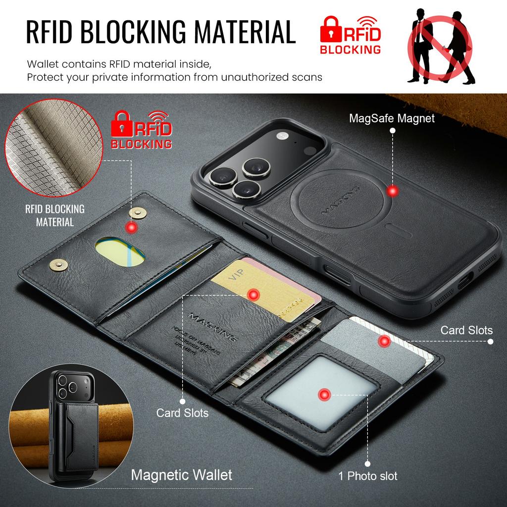 MAGKING K2 Series For iPhone 17 Pro Case Compatible with MagSafe PC+TPU+PU Phone Cover