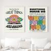 Nordic Cartoon Painting Enjoy Art Inspirational Quote Print Emotions Human Wall Canvas Poster Pictures Kids Bedroom Home Decor