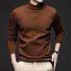 Men's Autumn Slim Fit Half High Neck Sweater - Solid Color Youth Base Sweater