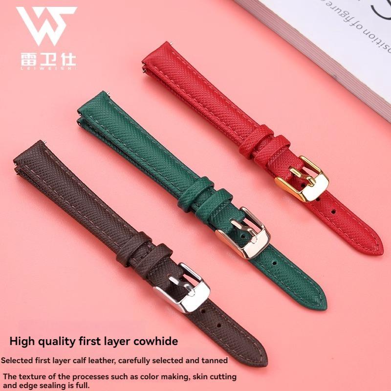 Женский ремешок из коровьей кожи для часов Fiyta DW Fossil Casio Longines, телячья кожа, 10 мм 12 мм 14 мм 16 мм 18 мм, браслет, Черный Зеленый Красный