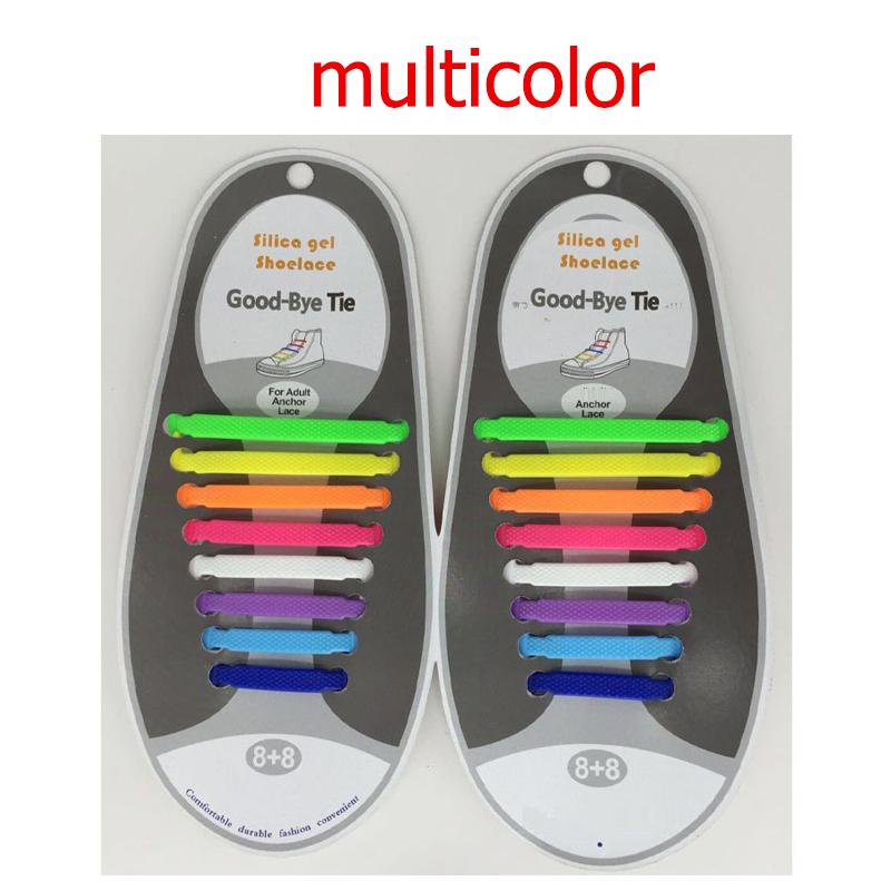 16Pcs No Tie Shoelaces Silicone Shoelaces Elastic Shoe Laces Sneaker Laces Newly