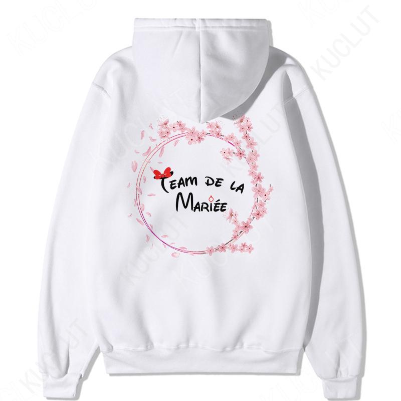 Fashion Team Bride Pullover Hoodies French Woman Bridal Wedding Hoody Outerwears Bachelorette Hen Party EVJF Hooded Sweatshirts