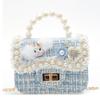 Shoulder Handbag Pearl Bag With Lightweight Pu Material Chain Bag Kids For