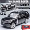 New Large 1:18 Land Rover Range Rover SUV Off-road Vehicle Alloy Model Car Die-cast Static Collection Sound and Light Children's Toy Boy Gift