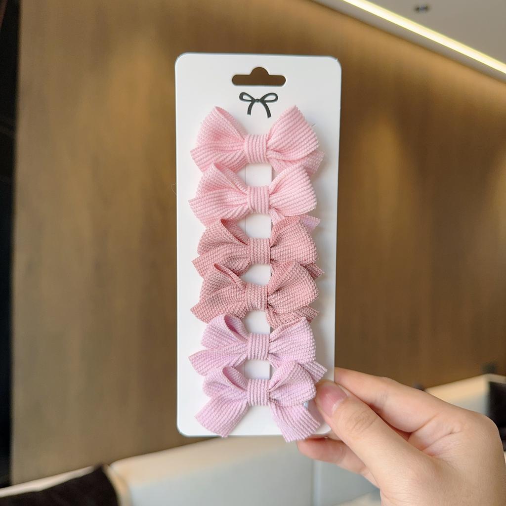6Pcs/Set New Fashion Solid Hairpins Bows Hair Accessories Hair Clips Girls Nylon Hairpins Children Cute Barrettes Gift