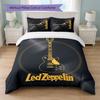 Led Zeppelin Print 3Pcs Bedding Set Duvet Cover With Two Pillowcases Soft Bed Linen For Household Bedroom
