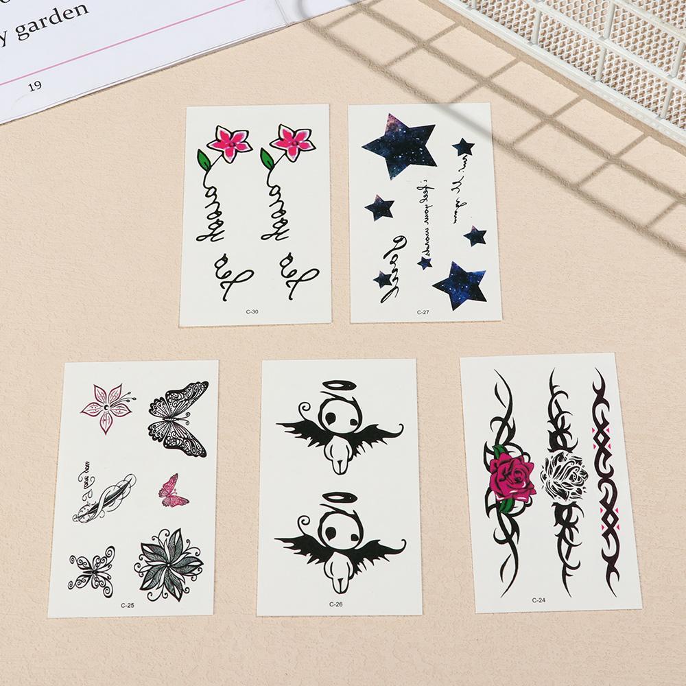 30Pcs/set Art Herb Colored Drawing Fake Tatto Body Stickers Temporary Tattoos Tattoos Stickers