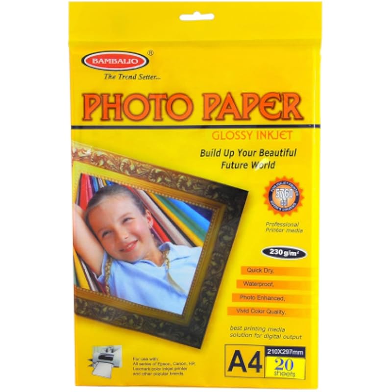 Bambalio Bpg -230-20 Classic Glossy Photo Paper, 230Gsm, 40 Sheets A4 Size