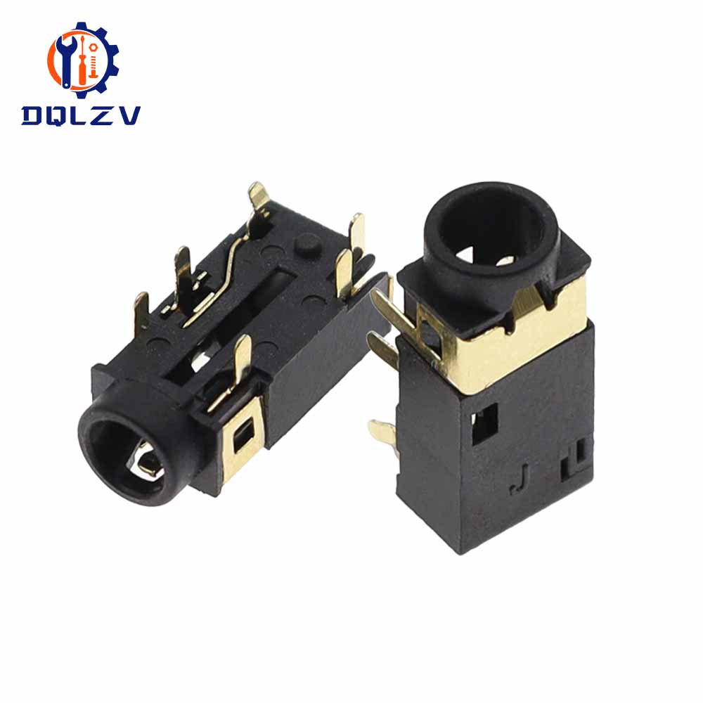 PJ-342 3.5mm Headphone jack PJ-242 6Pin Audio Socket Sinking Plate DIP Gold Plated Connector