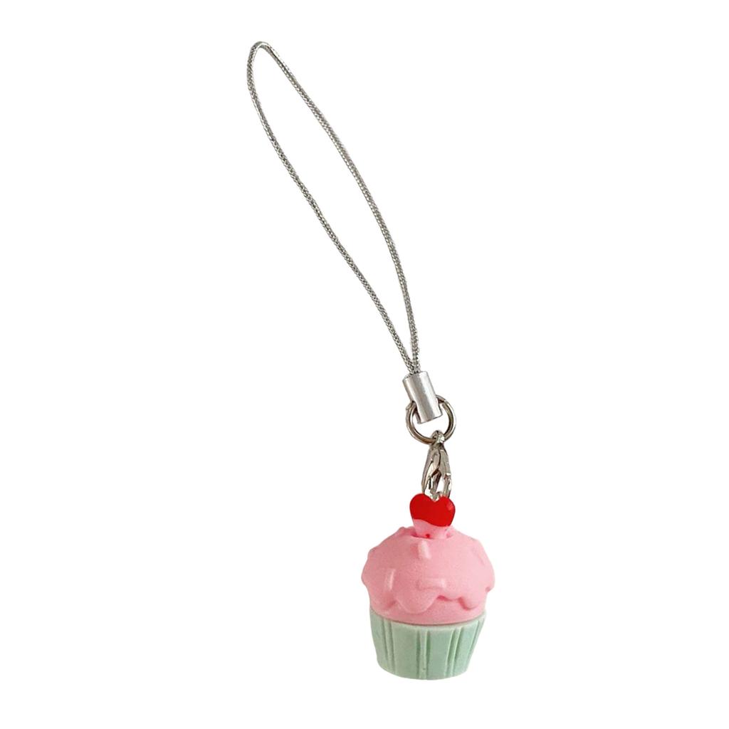 Sweet Cake Charm Keychain Fashion Resin Bag Pendant for Women and Girls Unique Keyring Handbag Decoration Accessory