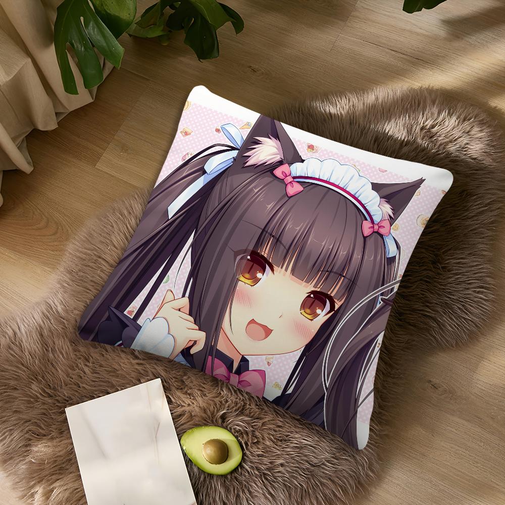 Девушка-кошка Милая N-Nekopara Chocola подушка Для спальни Автомобиля Кофейни Комнаты Мягкая и Гостиной Дивана Декоративная наволочка