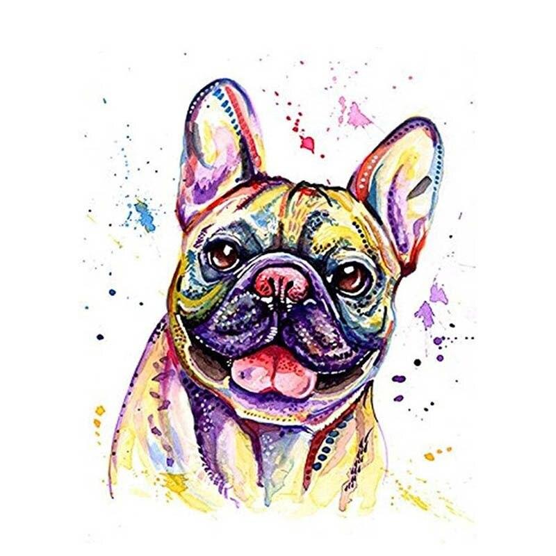 5D круглая алмазная живопись Цветная собака животное для детей и взрослых картина вышивка мозаика дизайн ремесла домашний декор подарок