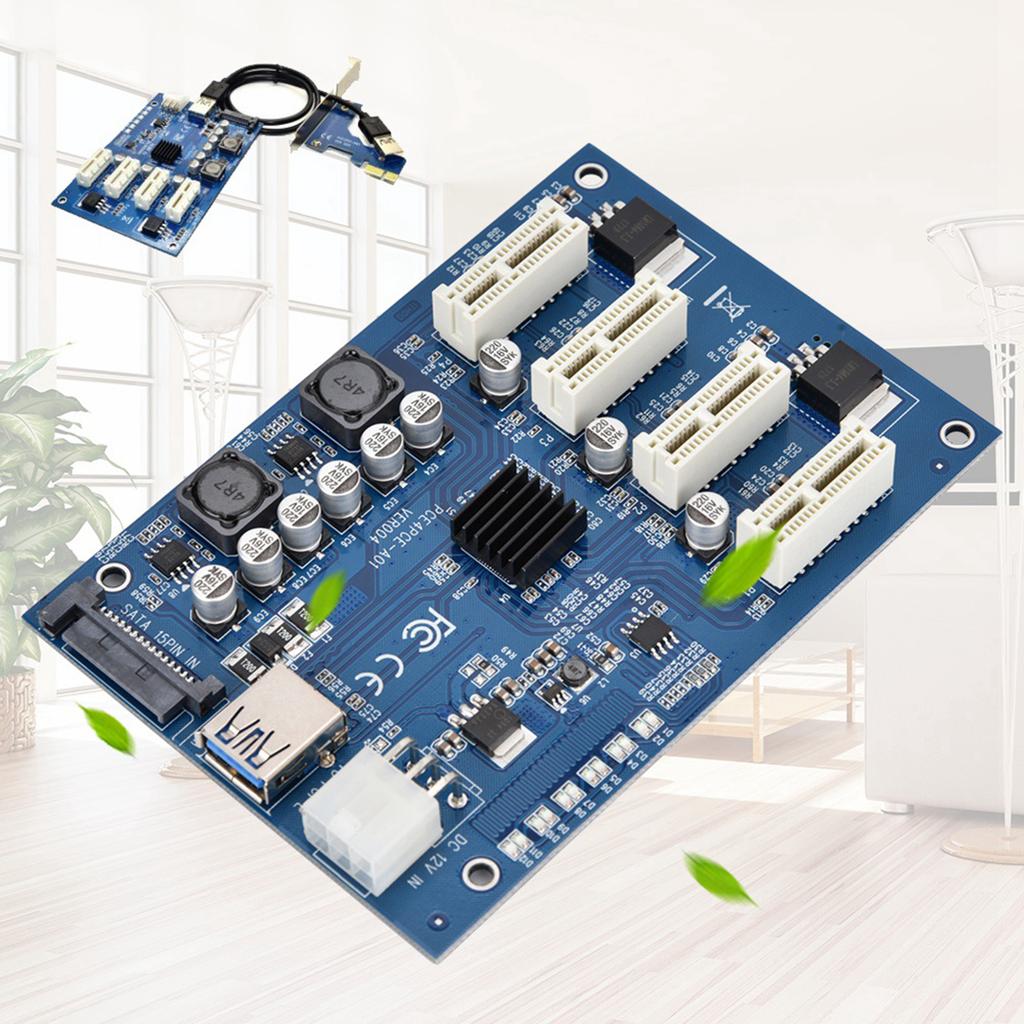 PCI-E 1X в 4X PCIe USB3.0 конвертер удлинитель адаптер плата комплект расширения для WINDOWS