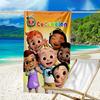 Ultra-Soft Beach Towel with CoComelon Theme,Ideal for Pool - Camping, Diving - Perfect Travel Essential, Vibrant Beach Towel.