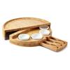 Bamboo Cheese Plate Wooden Breadboard Cutlery Cutter Set Cheese Charcuterie Board With Slide Out Drawer Cooking Tools