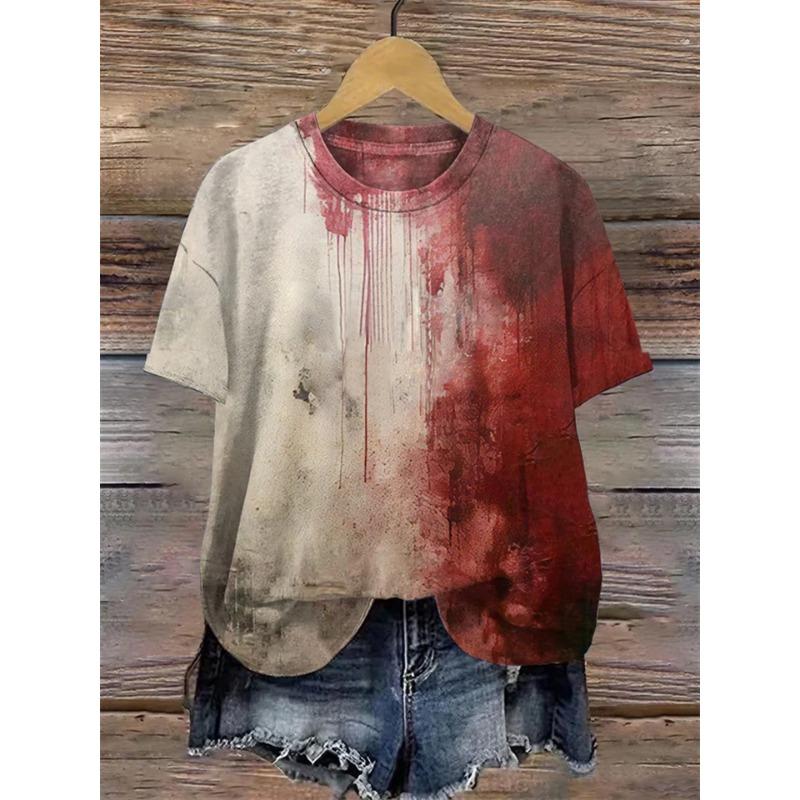 YYFS Женская мода повседневная весна-осень цветные блоки блузки и рубашки с длинным рукавом и круглым вырезом