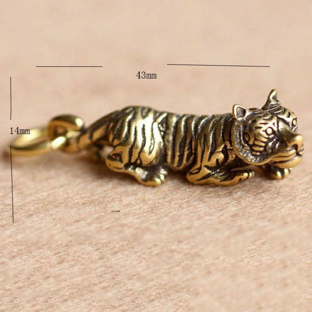 Metal Diy Animal Home Office Room Ornaments Casting Sculpture Pendant Tiger Figurine Keychains
