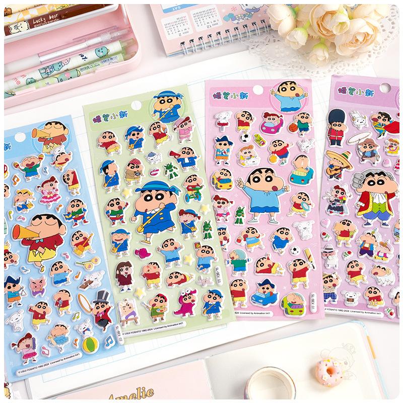 Cute Crayon Shin-chan Cartoon Stickers, 3D Waterproof Decals for Laptop, Water Bottle & Kids DIY Craft