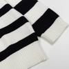 Mens Oversized Crewneck Knit Sweater With Colorblock Stripe Music Note Letter Print Casual Streetwear