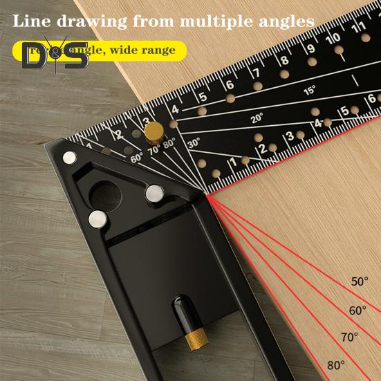 Угловая линейка для деревообработки Высокоточная конструкция с защитой от падения Широкое применение Многофункциональная угловая прецизионная угольниковая линейка для деревообработки