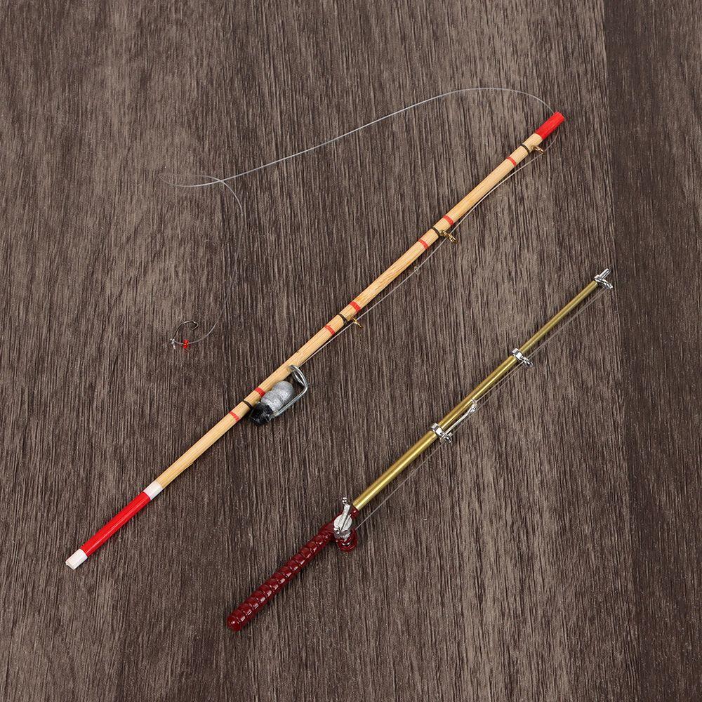 Garden Micro Landscape Scene Model Trammel Net Doll Accessories Miniature Fishing Rod Fish Pole