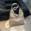 2025 new tote bag women's bag hand-woven large-capacity handbag simple trendy shoulder messenger bag