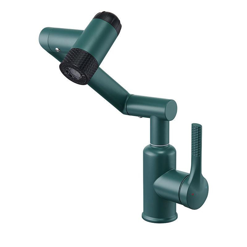 Белый Универсальный Вращающийся Смеситель для Раковины в Ванной Комнате Механический Рычаг Умывальник Одно отверстие Одинарная Ручка Смеситель для Горячей и Холодной Воды