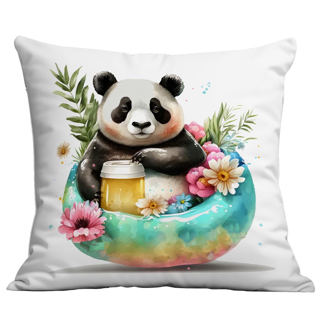 New Cute Cartoon Summer Panda Pillow Case Home Sofa Cushion Pillow Case Decoration
