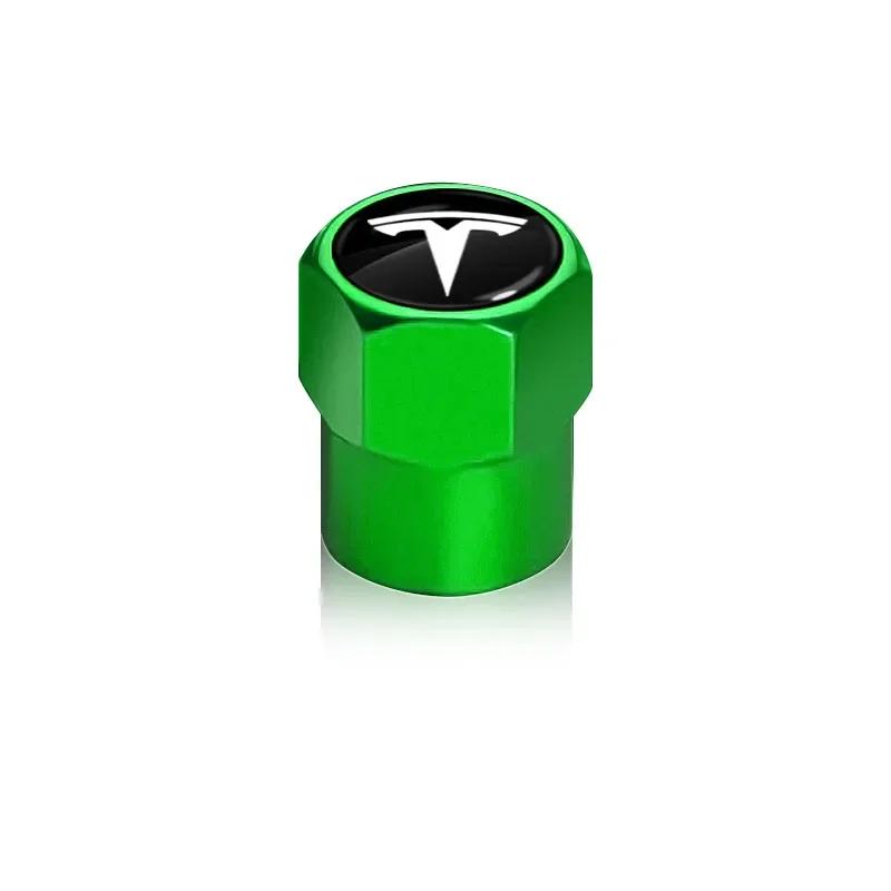Car Sticker Tesla 4Pcs Car Tire Valve Caps Metal Tyre Air Stems Cover For Tesla Model 3 Y S X Roadster Model 3 S X Y 2022 Invade