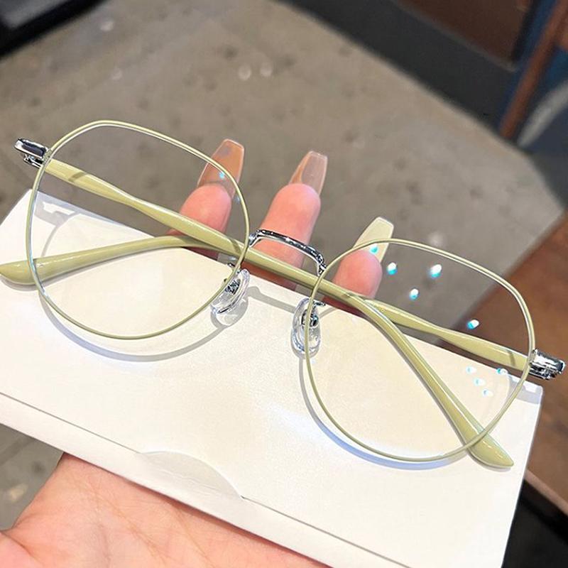 Очки, блокирующие синий свет, Женские очки для близорукости, Сверхлегкие очки, Металлическая большая оправа для женщин