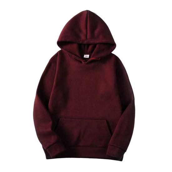 Толстовка унисекс с большим передним карманом, однотонная свободная толстовка с капюшоном, длинные рукава, повседневная спортивная толстовка с капюшоном