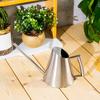 900ml Watering Can Large Capacity Reusable Metallic Stainless Steel Long Spout Watering Pot Gardening Supplies